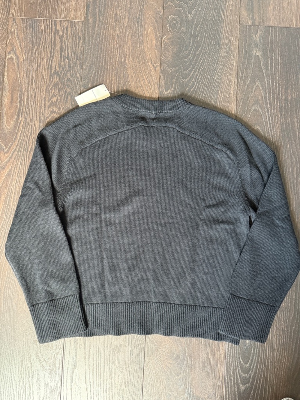A&F Madeline Cotton Blend Crew Sweater in Black - Picture 4 of 5